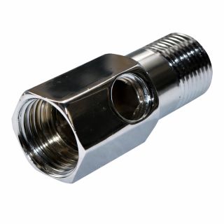 Conector metalic intrare 1/2" filet exterior, iesire 1/2" filet interior , mijloc filet interior 1/4"