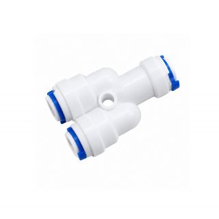 Conector plastic tip Y 2 intrari 3/8'" conexiune furtun 1 iesire de 3/8" conexiune furtun