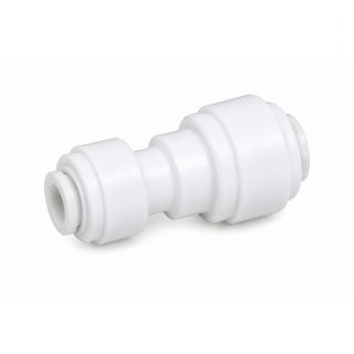 Conector trecere plastic 1/4” furtun pe o parte si 3/8” conectare furtun pe cealalta parte